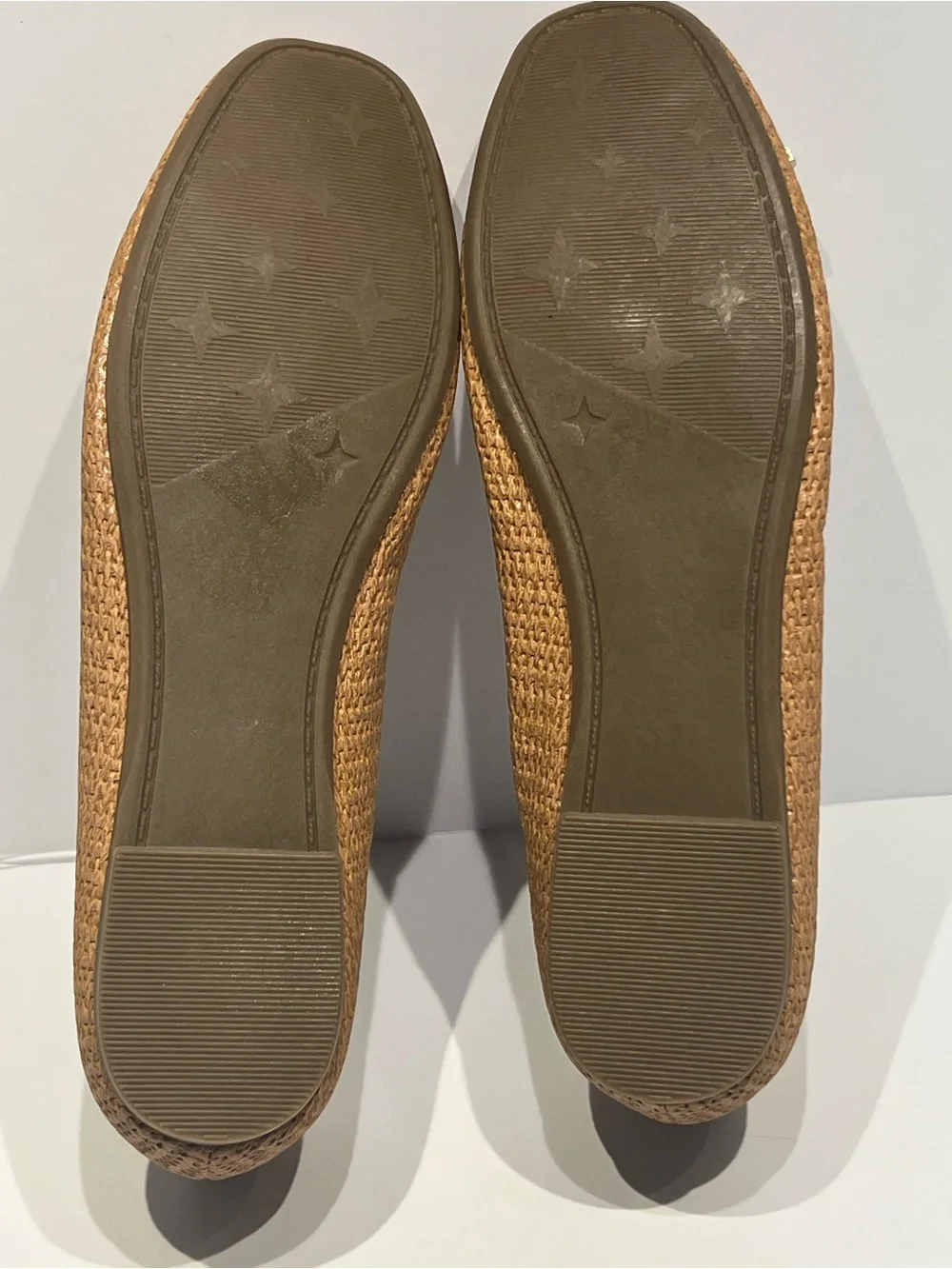Nautica Tan Woven Ballet Flats with Bow Detail Sz 9